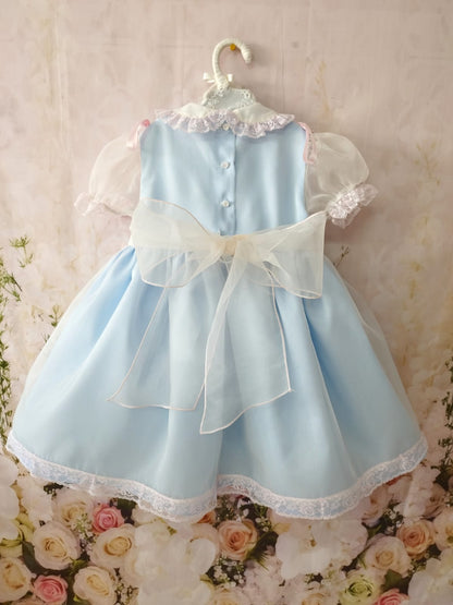 Sonata Pale Blue Smocked Dress (Made to order)