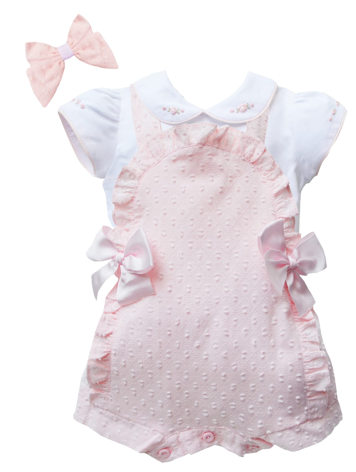 Girls Pink Romper and Blouse Set