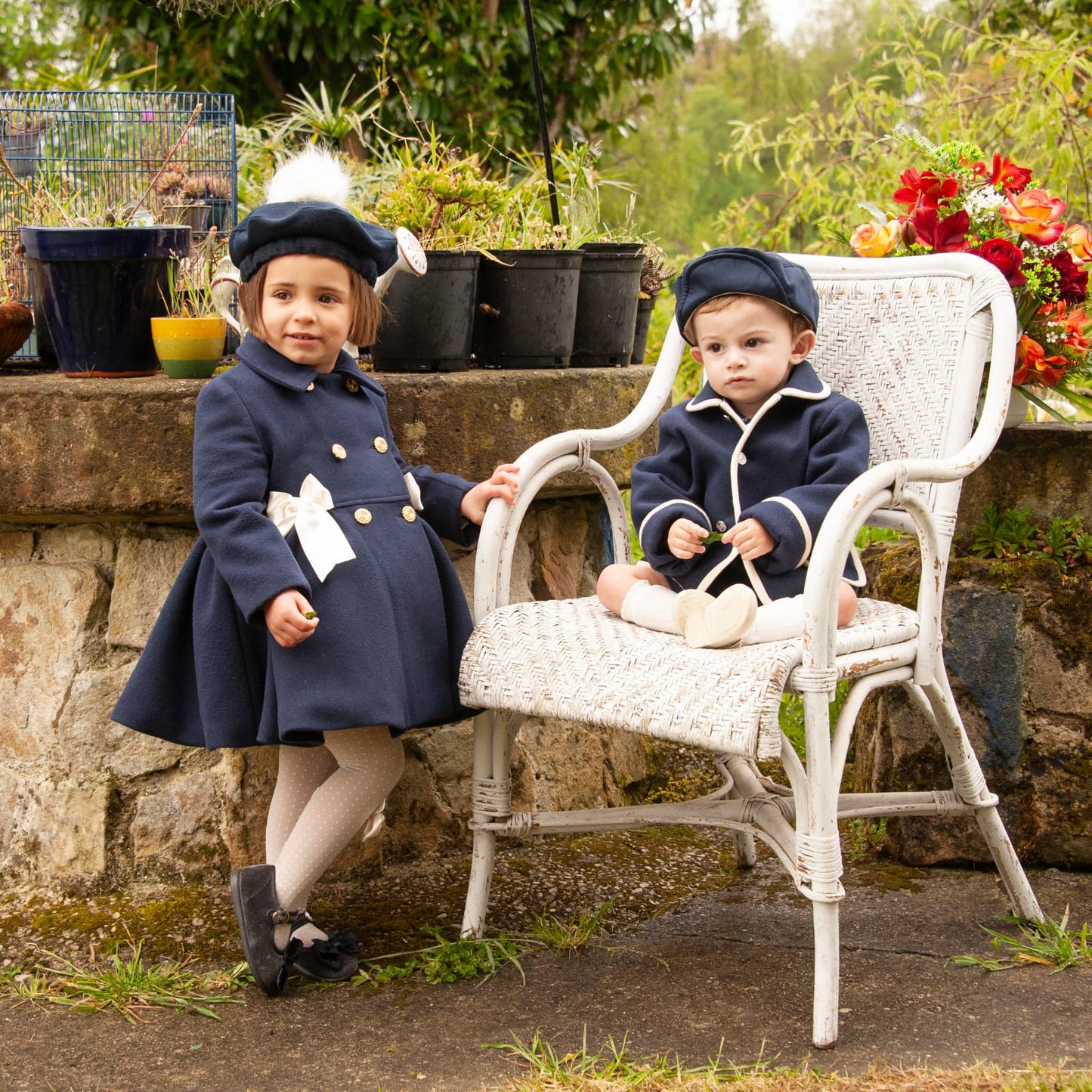 Sonata Navy Spanish Pom Beret Hat (Made to order)