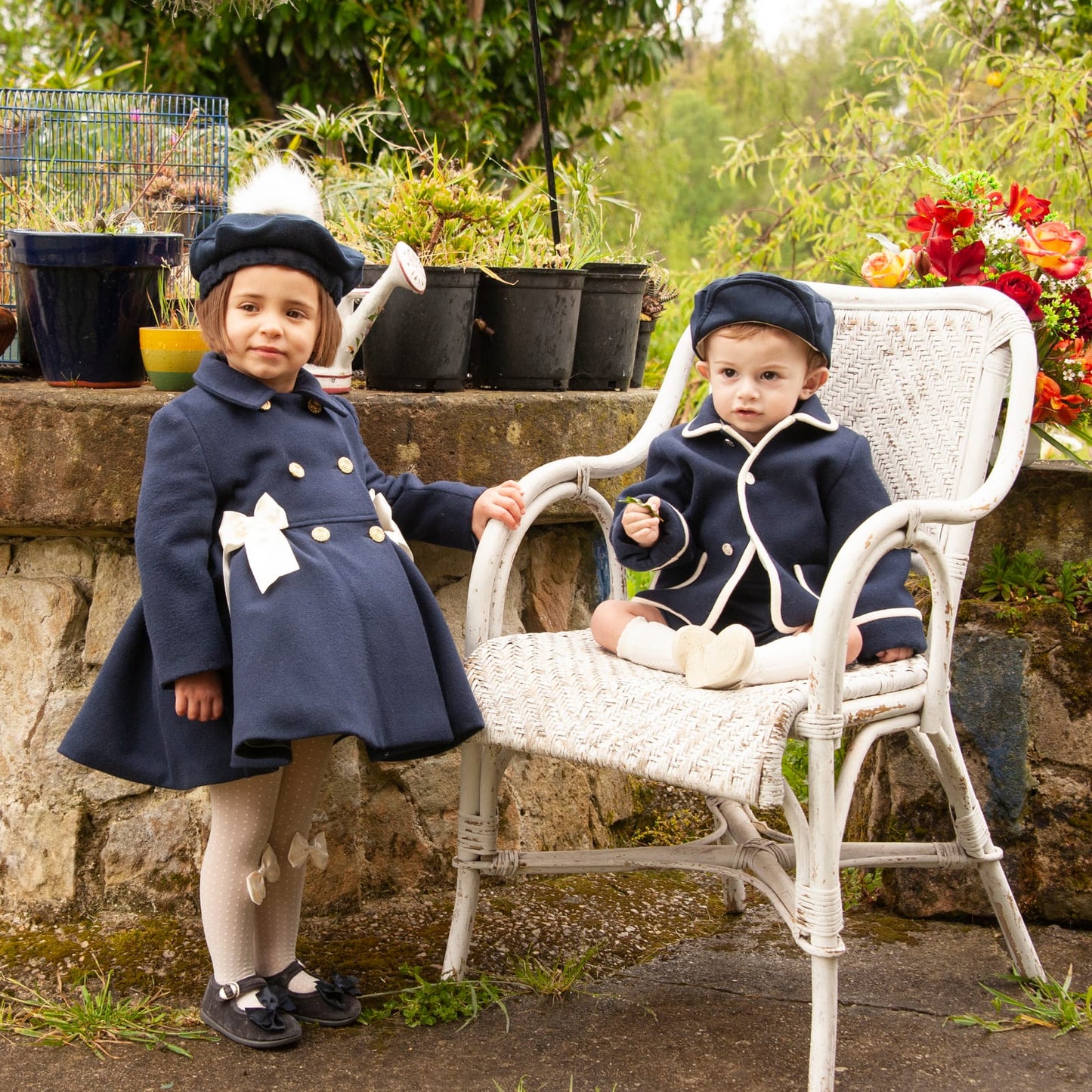 Sonata Navy Spanish Pom Beret Hat (Made to order)