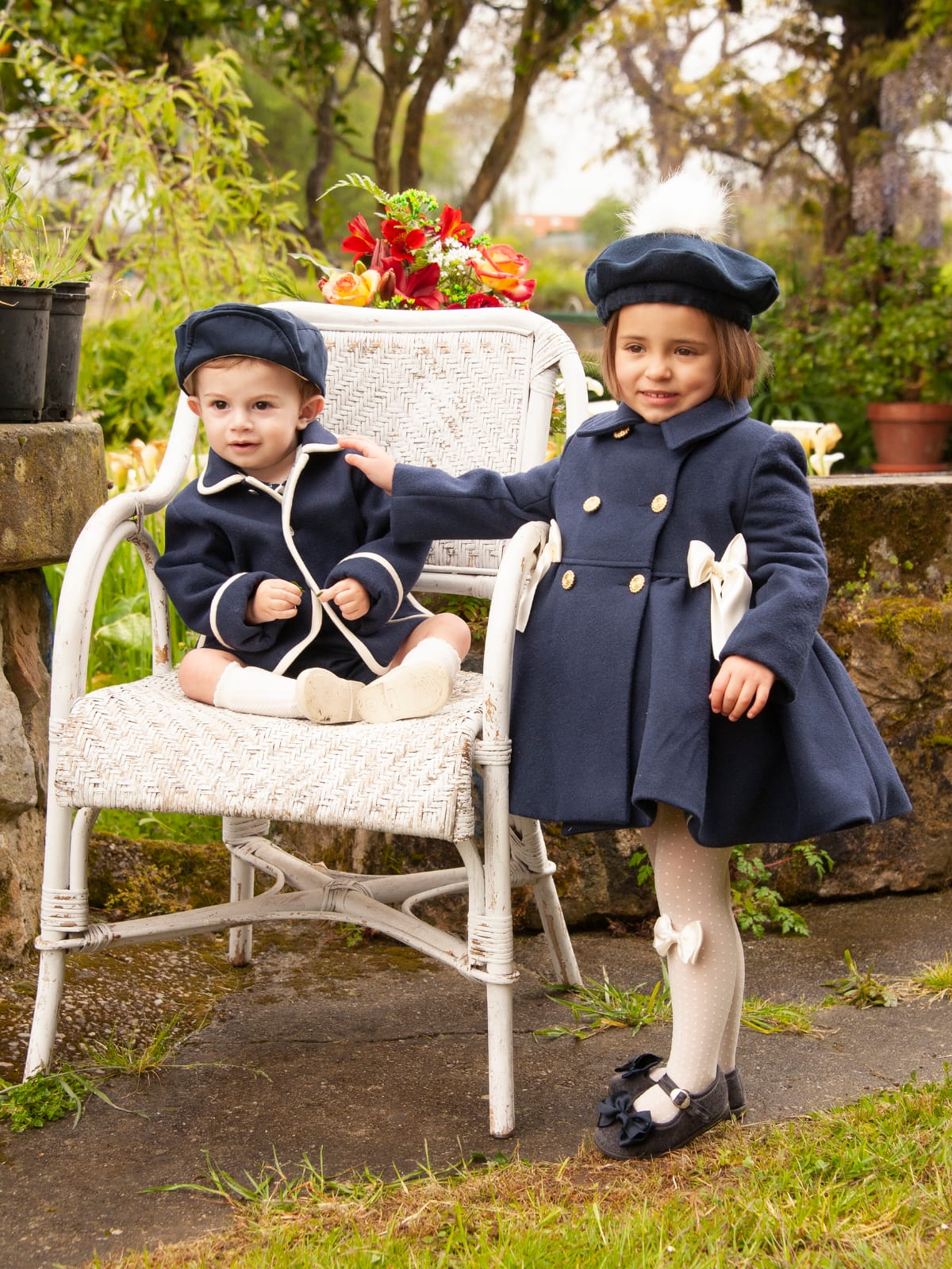 Sonata Navy Spanish Pom Beret Hat (Made to order)