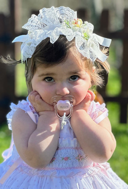 Girls Pink Plumetti Hand Smocked Dress - (Made To Order)