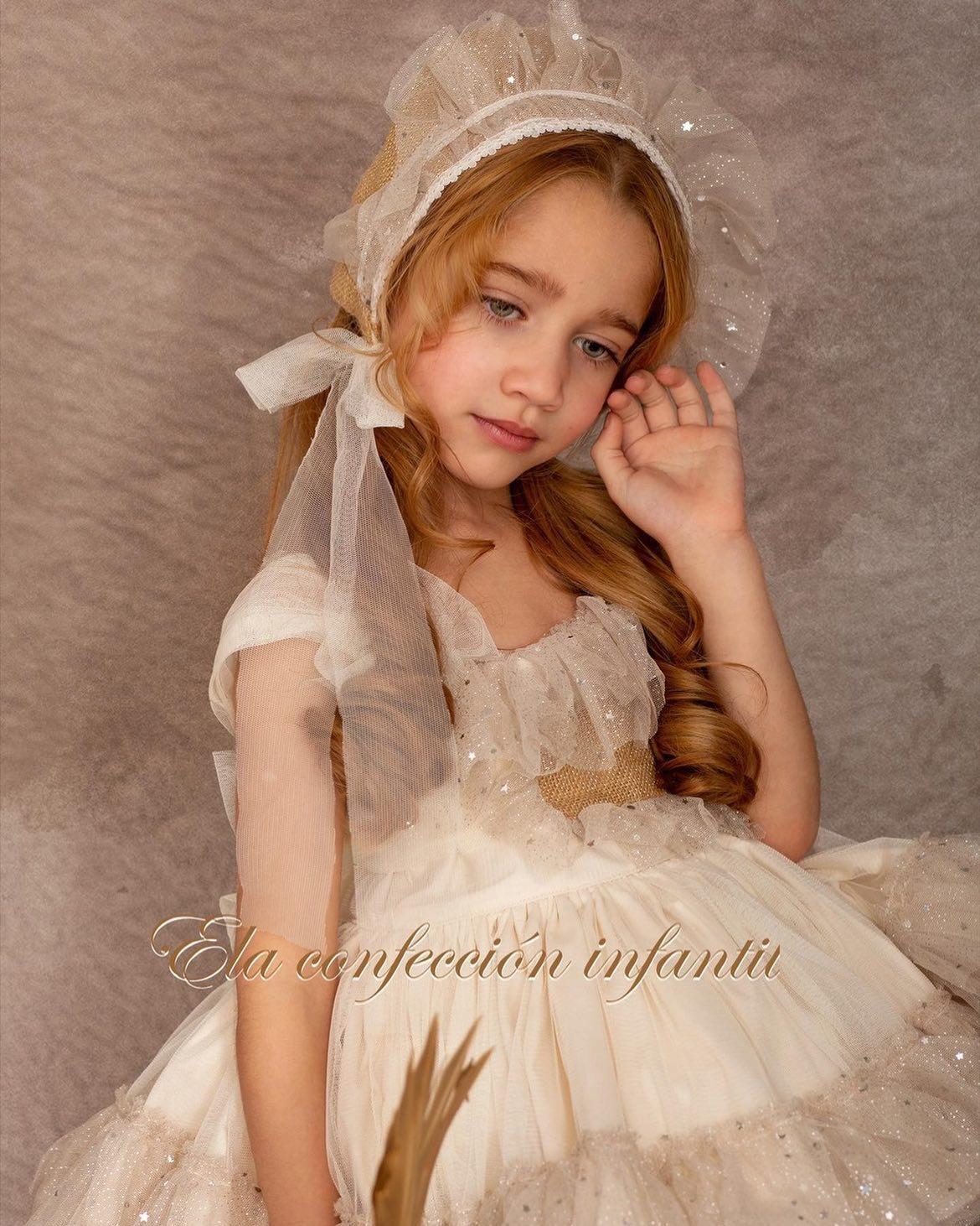 Ela Handmade Rosella Dress, Knickers & Bonnet 2years - Cream (IN STOCK)