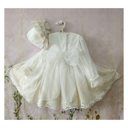 Sonata Girls Ivory Hand Embroidered Dress - (Made To Order)