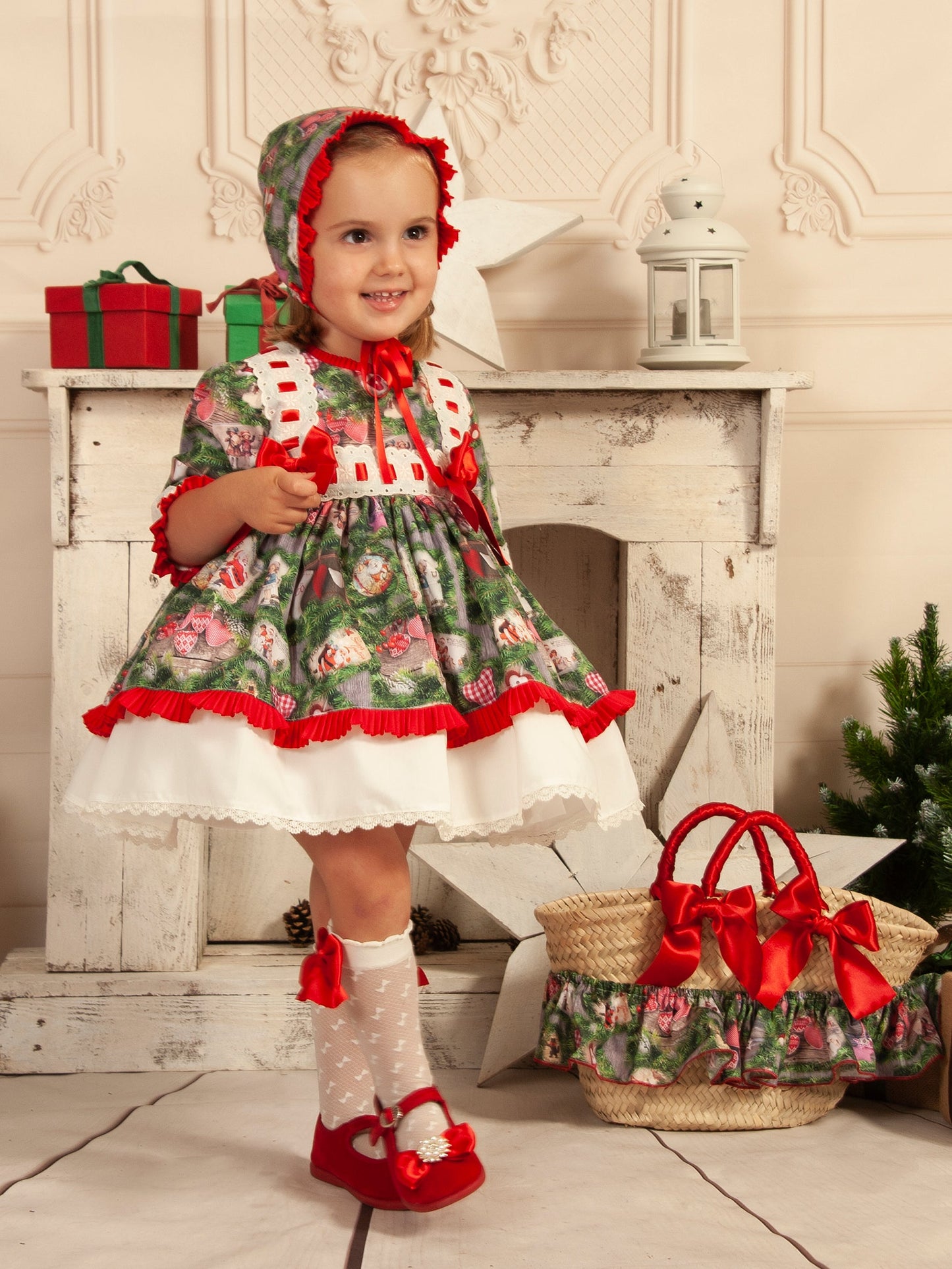 Sonata Christmas Print Puffball Dress - (Made to order)