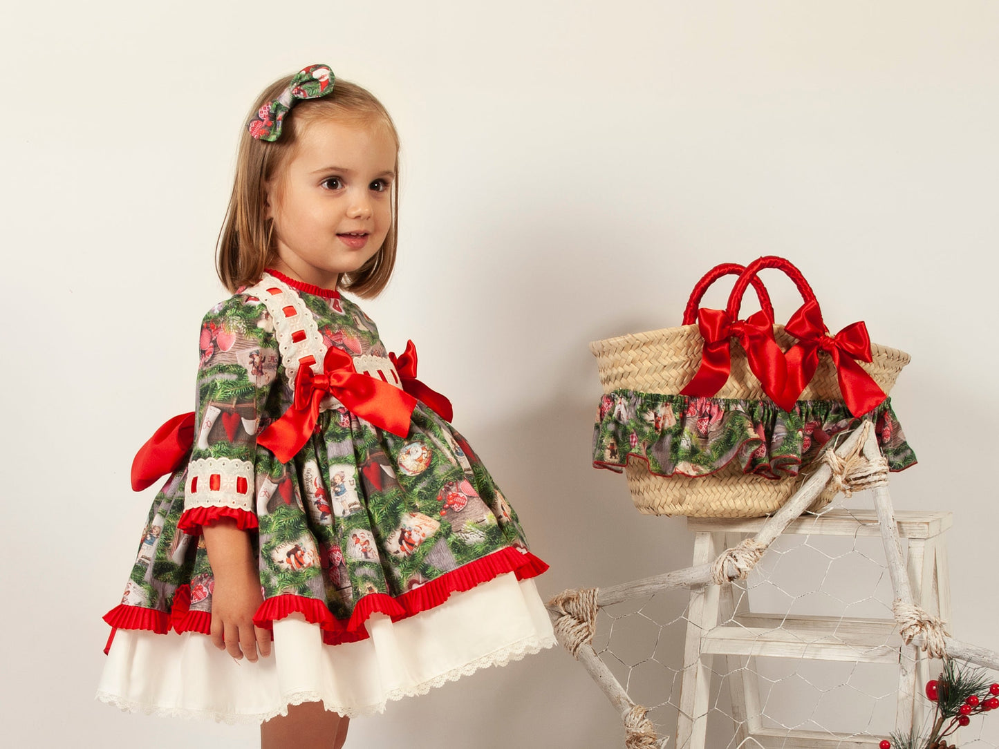 Sonata Christmas Print Puffball Dress - (Made to order)