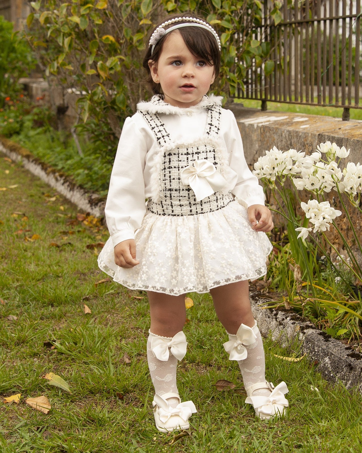 Sonata Tweed Romper & Blouse - (In Stock 24m)