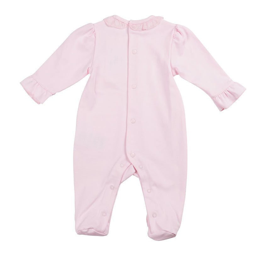 Baby Girls Pink Bow All In One Baby Grow