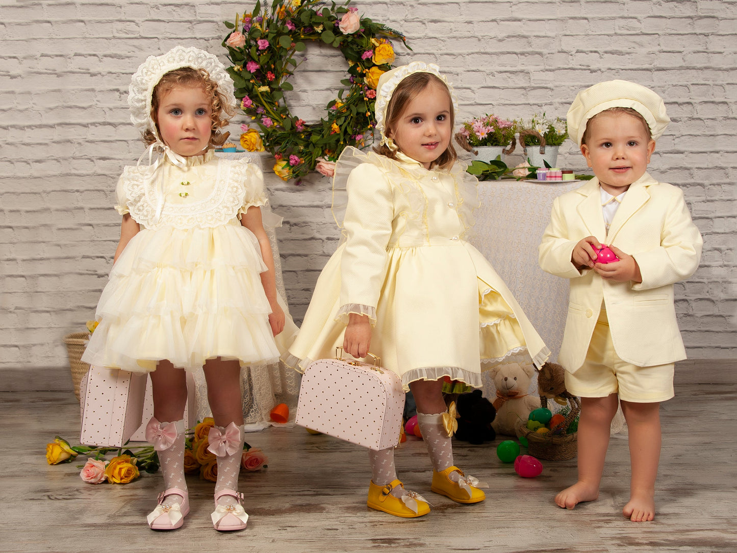 Pale Yellow Ruffle Overlay Handmade Dress - (Made to order)