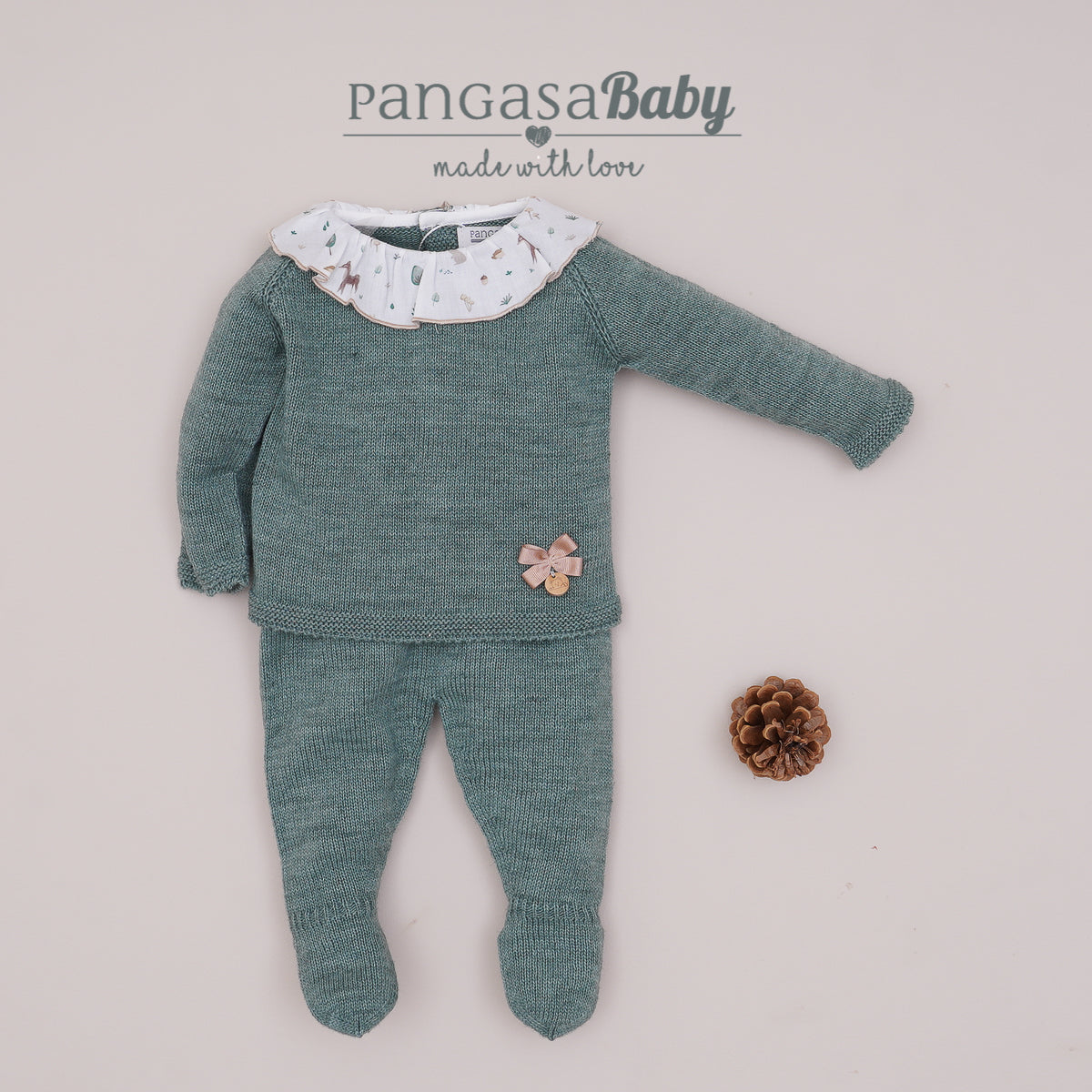 Pangasa Baby Green Deer 2 Piece Girls Leggings Set - Preorder