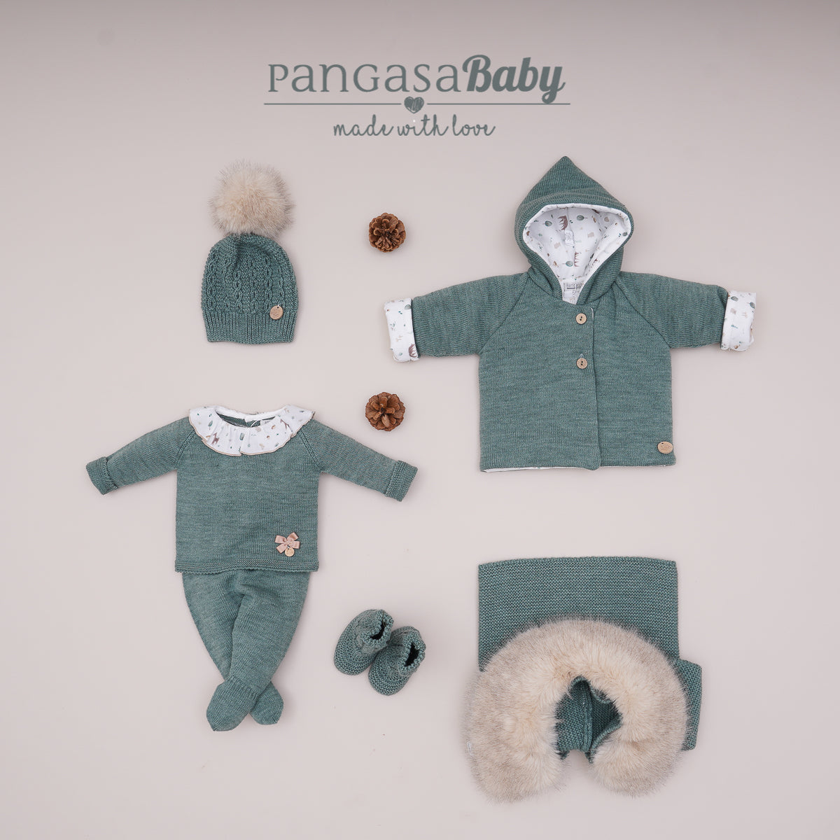 Pangasa Baby Green Deer 2 Piece Girls Leggings Set - Preorder