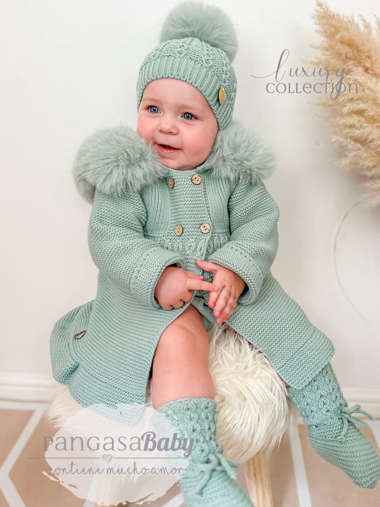 Pangasa Baby Sea Green Fur Jacket - Preorder