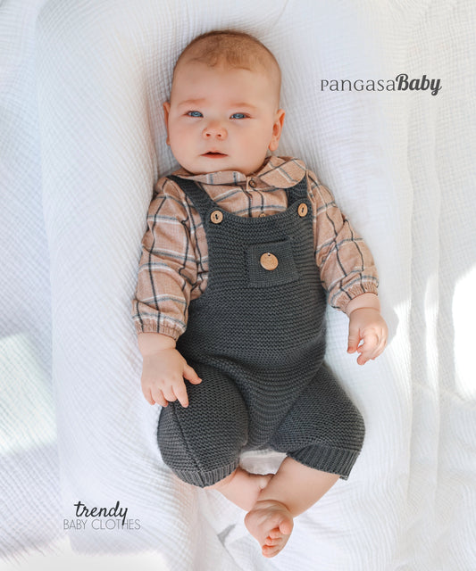 Pangasa Baby Marengo Boys Dungaree & Shirt Set - Preorder