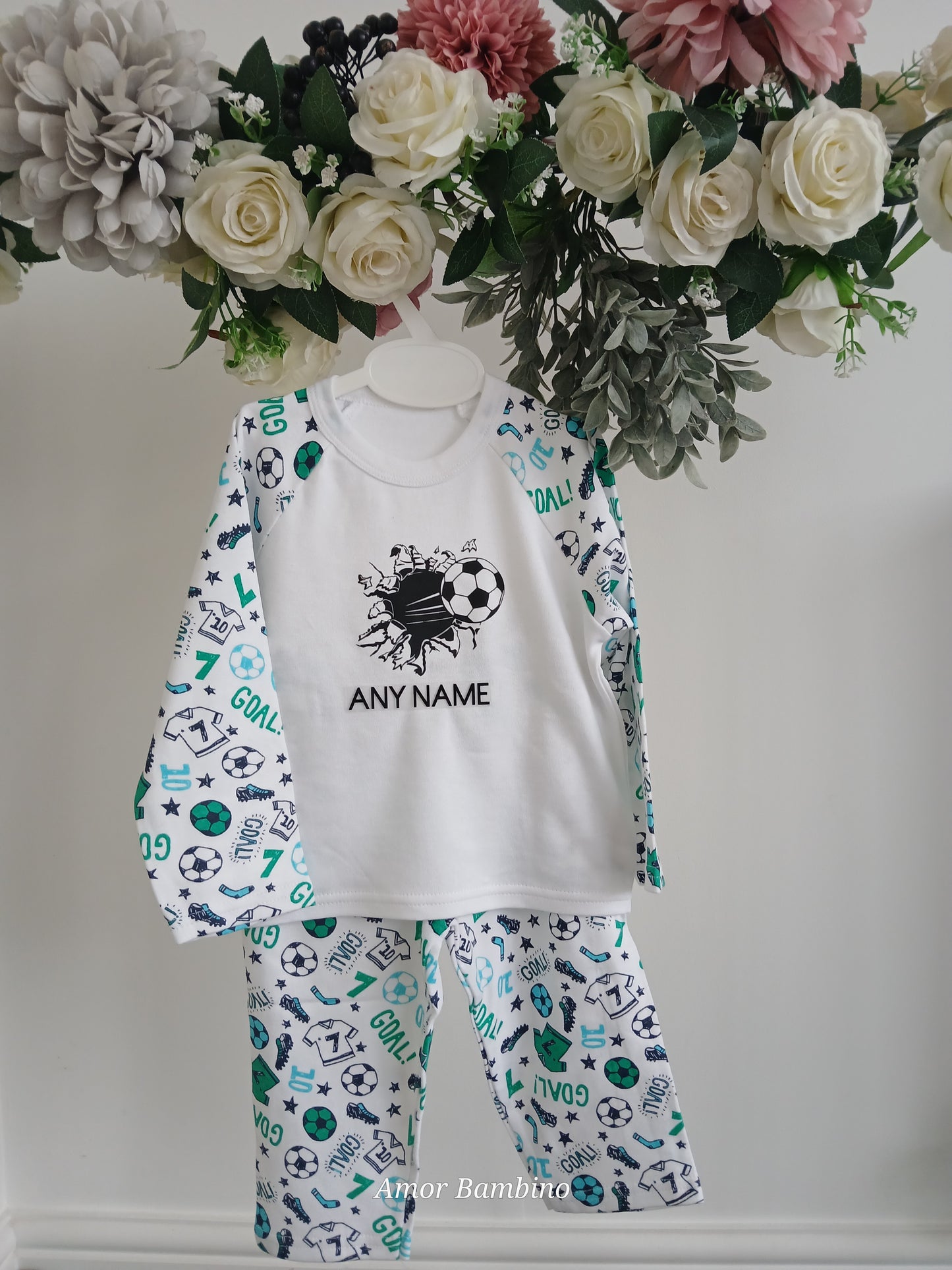 Personalised Football Boys Pyjamas