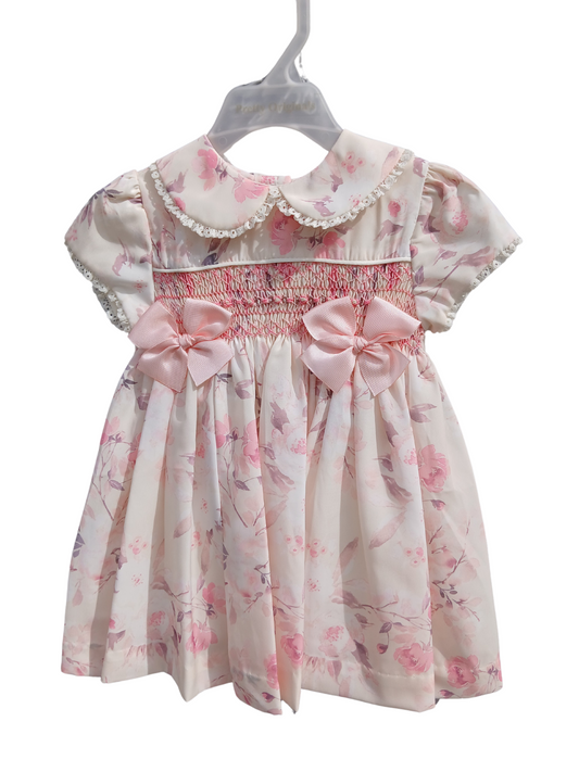 Girls Flower Smocked Dress