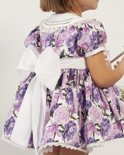 Sonata Floral Lilac Classic Dress  - (Made to order)