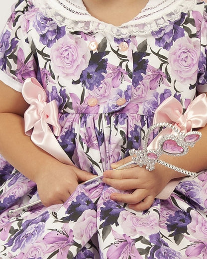 Sonata Floral Lilac Classic Dress  - (Made to order)