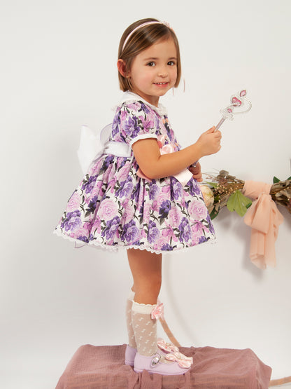 Sonata Floral Lilac Classic Dress  - (Made to order)