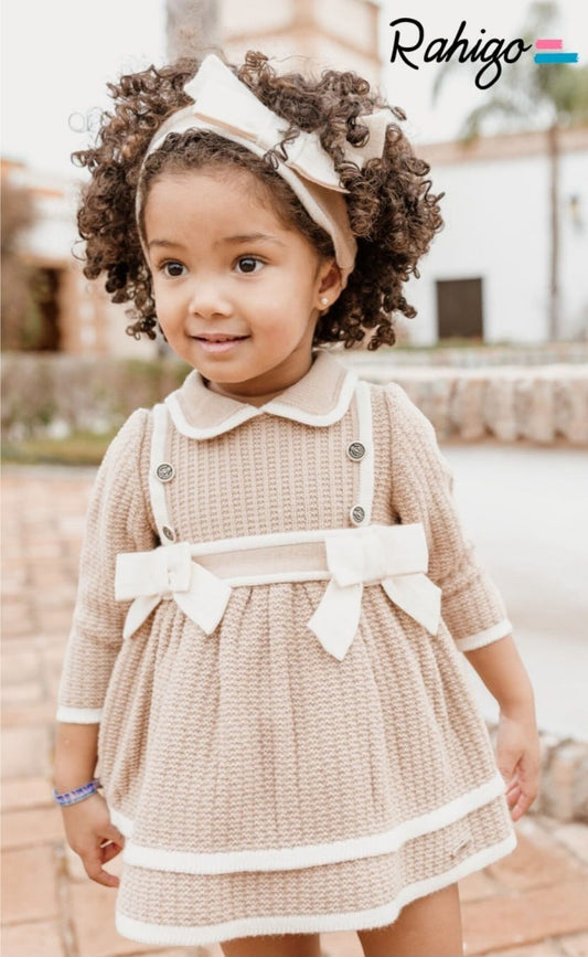 Rahigo Girls Camel Knitted Dress AW24