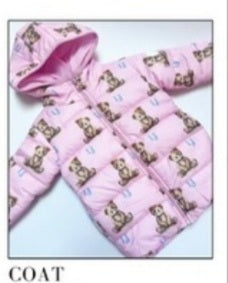 Girls Pink Teddy Bear Coat