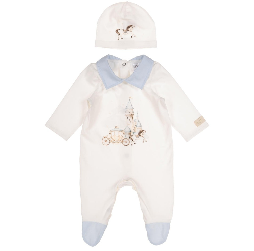 Baby Boys Ege Castle & Carridge Babygrow, Hat & Swaddle Set