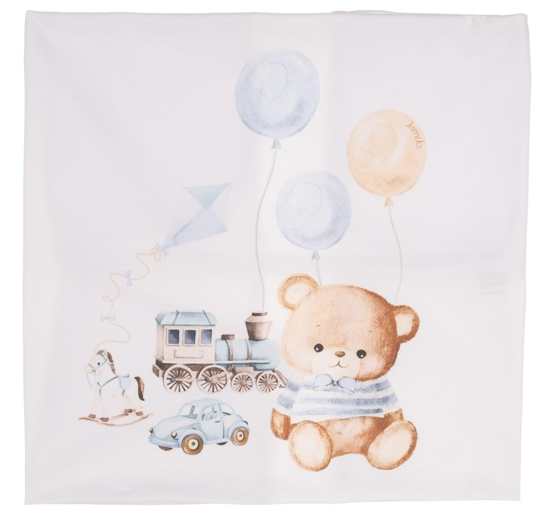 Baby Boys Otto Teddy & Toys Babygrow, Hat & Swaddle Set