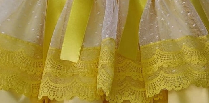 Girls Lemon Sonata Handmade Puffball Dress (Made to order)