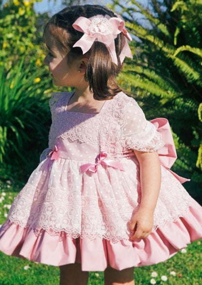 Girls Pink Puffball Dress (Made to order)