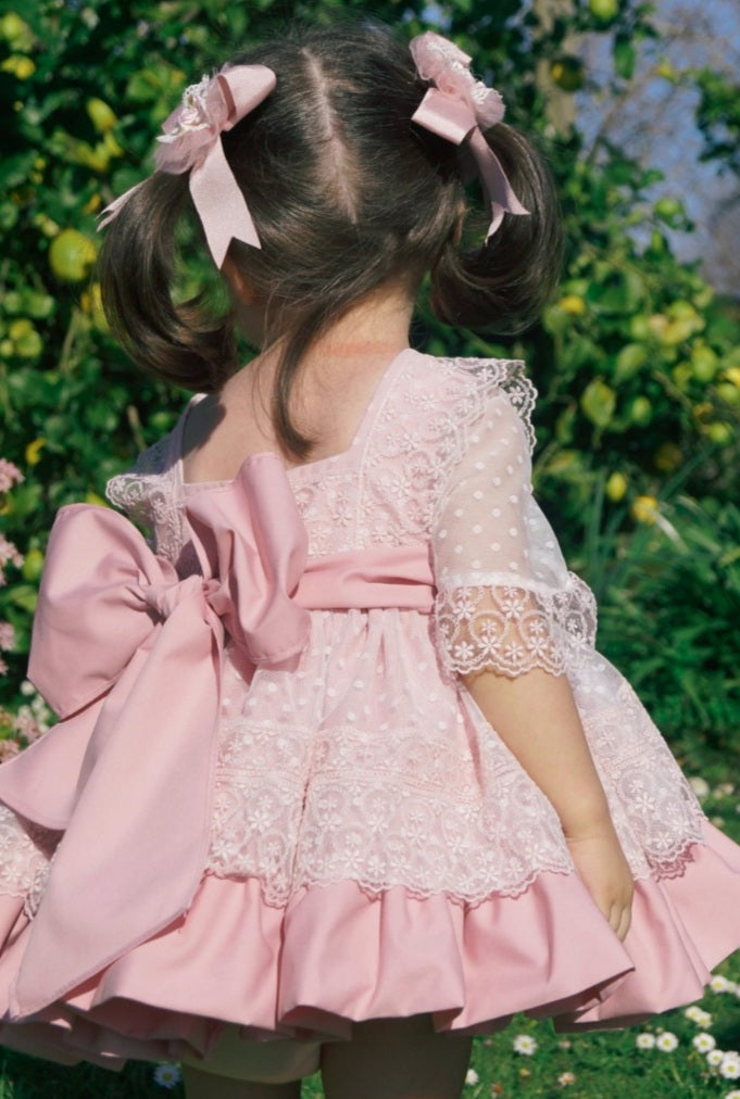 Girls Pink Puffball Dress (Made to order)