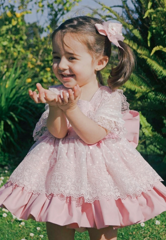 Girls Pink Puffball Dress (Made to order)