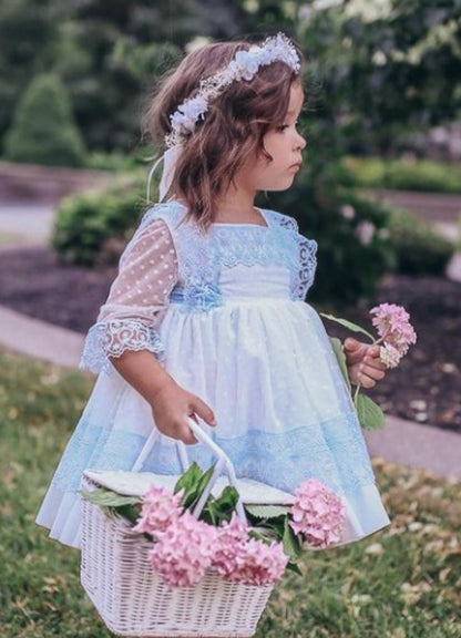 Girls Sky Blue Puffball Dress (Made to order)