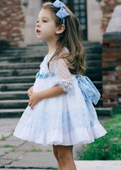 Girls Sky Blue Puffball Dress (Made to order)