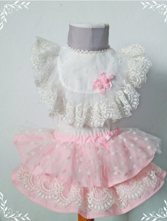 Frilly Pink Skirt Set (Made to order)