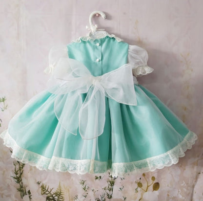 Sonata Teal Smocked Dress -  (Made to order)