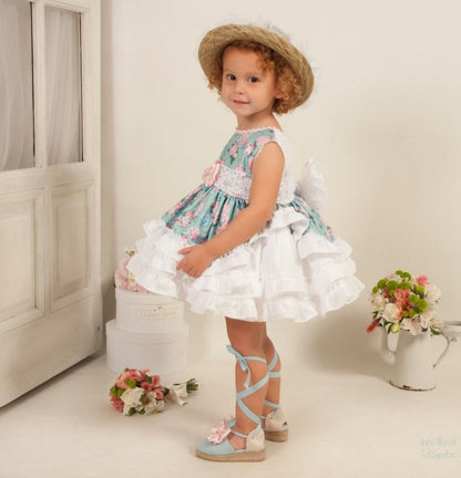 Girls Roses Puffball Dress (Made to order)