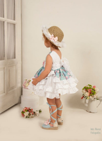 Girls Roses Puffball Dress (Made to order)