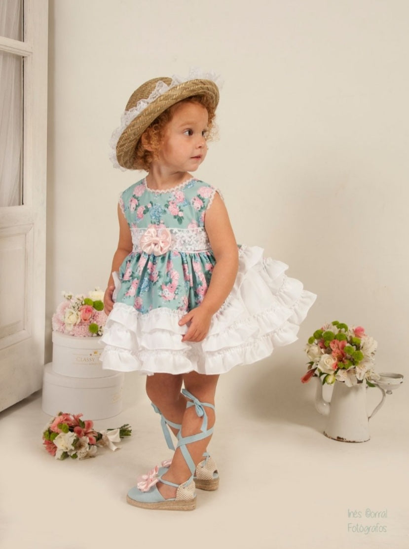 Girls Roses Puffball Dress (Made to order)