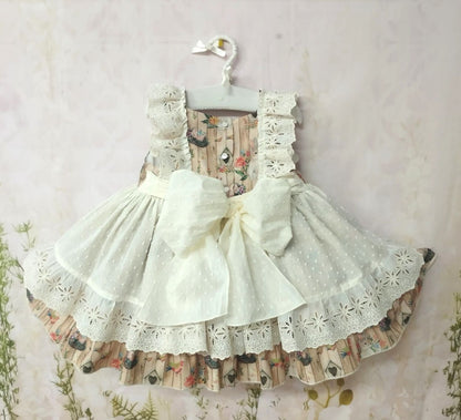 Sonata Rabbit Print Puffball Dress (Made to order)