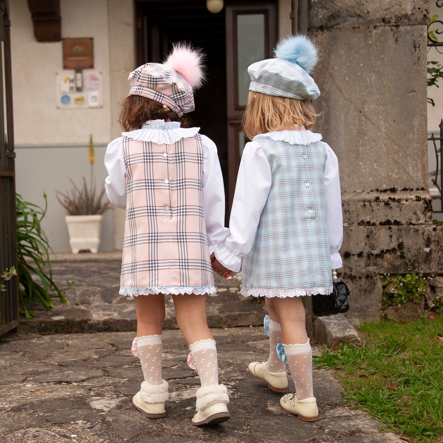 Sonata Pink Tartan A-Line Dress, Blouse & Hat - (In Stock 18months)