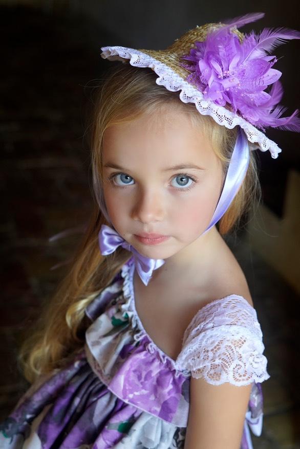 Ela Confeccion SS25 Girls Purple Floral Handmade Puffball Dress & Knickers Set - (Made to order)