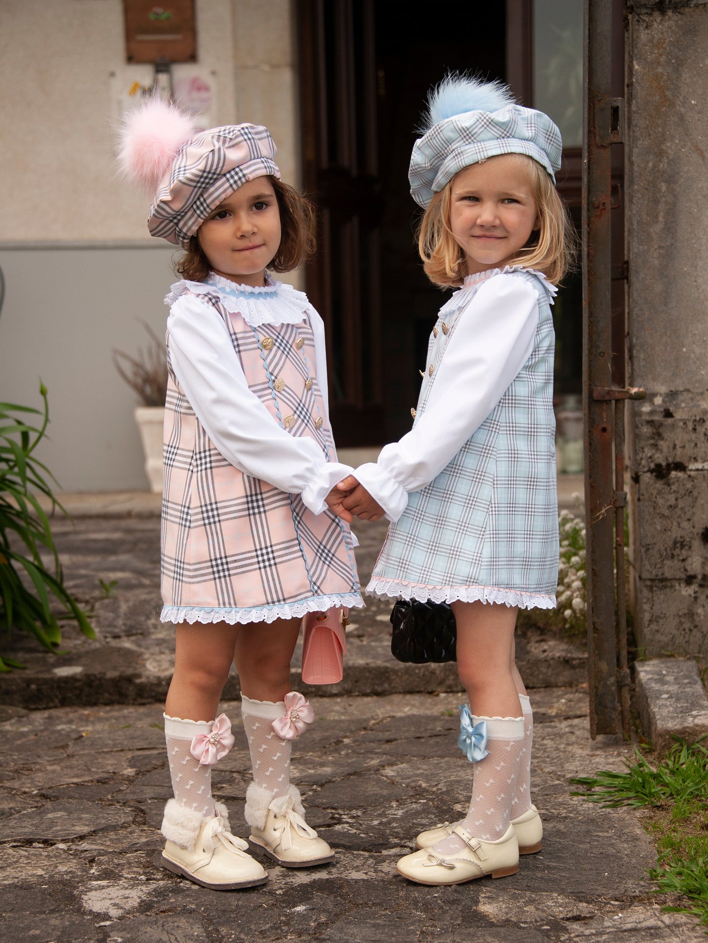 Sonata Pink Tartan A-Line Dress, Blouse & Hat - (In Stock 18months)