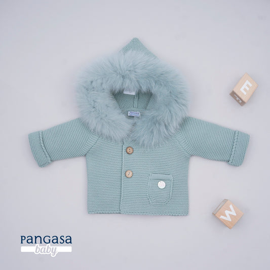 Pangasa Baby Luxury Fur Jacket Powder Green - Preorder