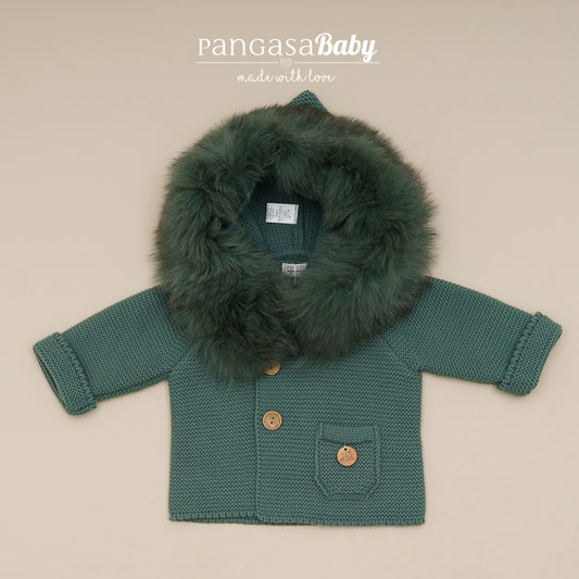 Pangasa Baby Luxury Elm Green Fur Jacket - Preorder