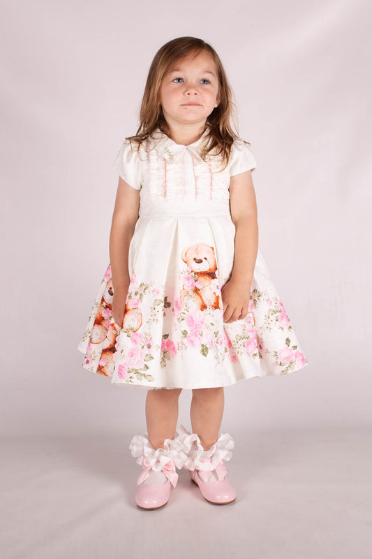 Teddy Bear Print Girls Dress