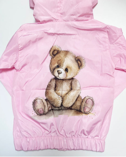 Pink Teddy Bear Girls Raincoat