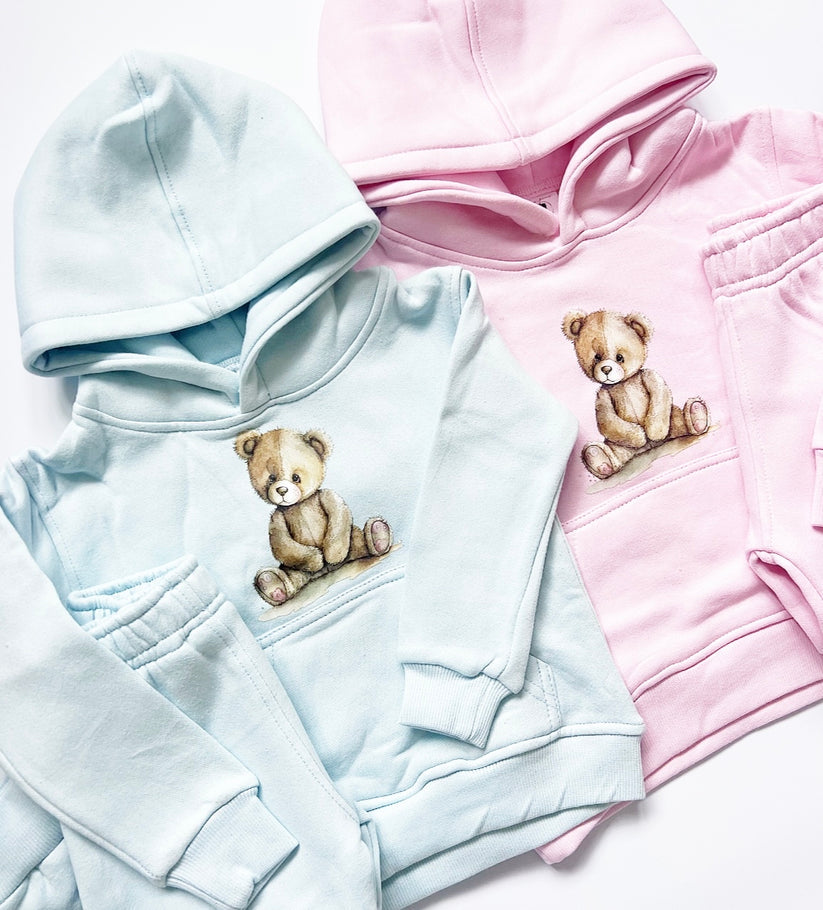 Girls Pink Teddy Bear Tracksuit