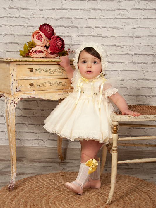 Sonata Cream Smocked Dress -  (Made to order)