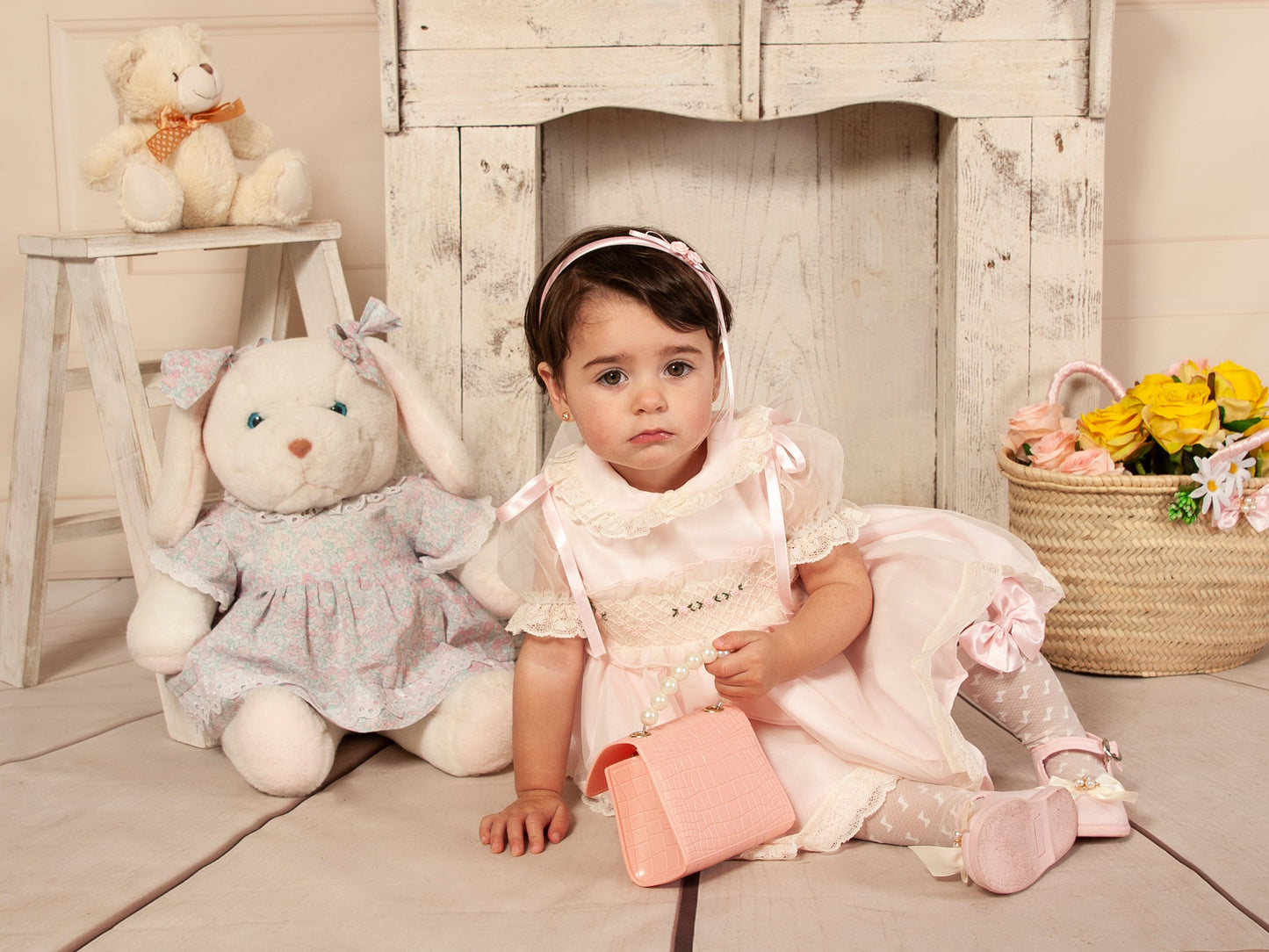 Sonata Pale Pink Smocked Dress (Made to order)