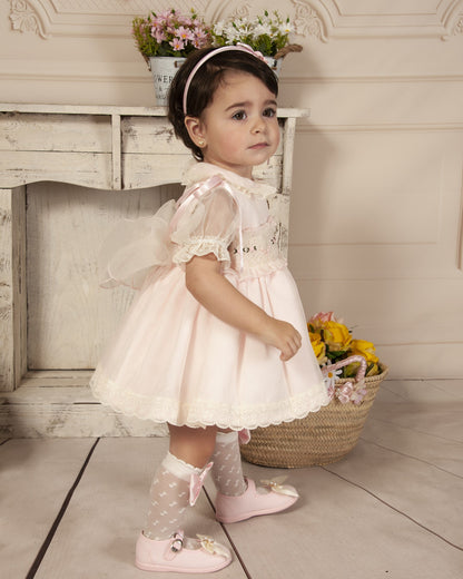 Sonata Pale Pink Smocked Dress (Made to order)