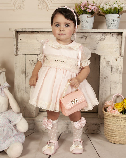 Sonata Pale Pink Smocked Dress (Made to order)